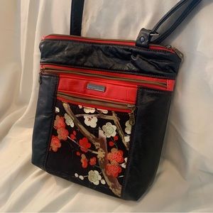Custom Made Asian Theme Buttery Soft Leather Cross Body Purse New & Never Used